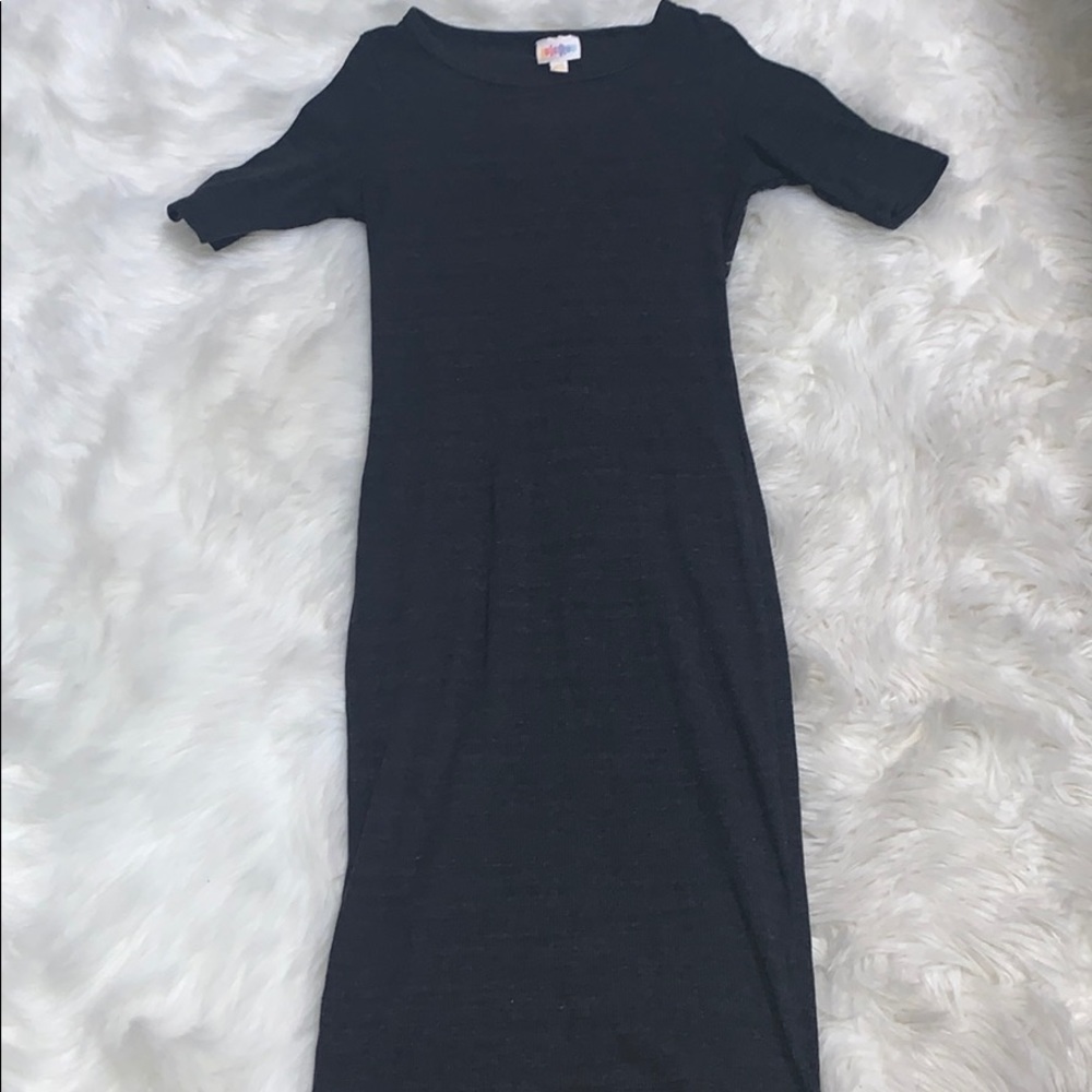 Lularoe charcoal grey ribbed Julia dress